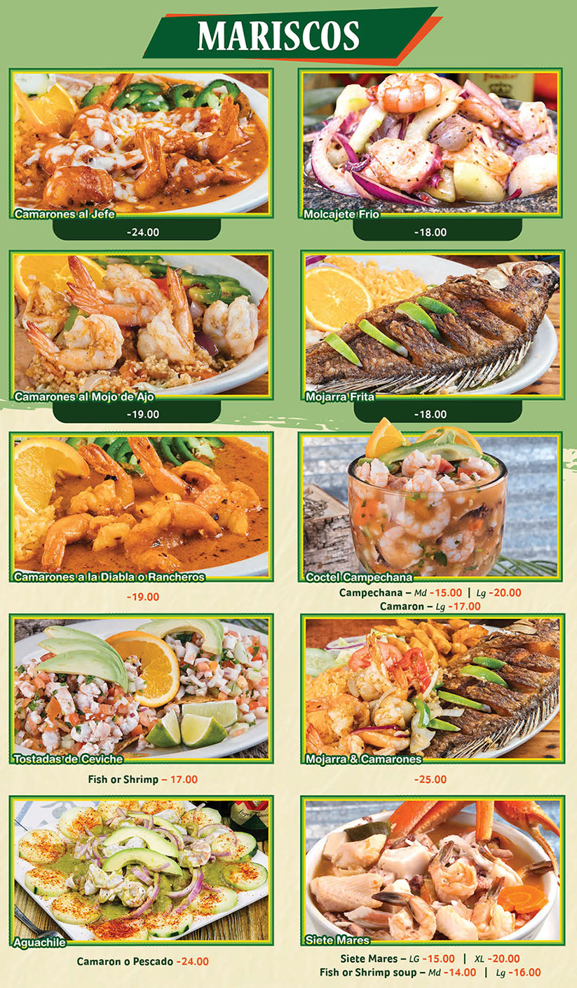 Las Margaritas Menu